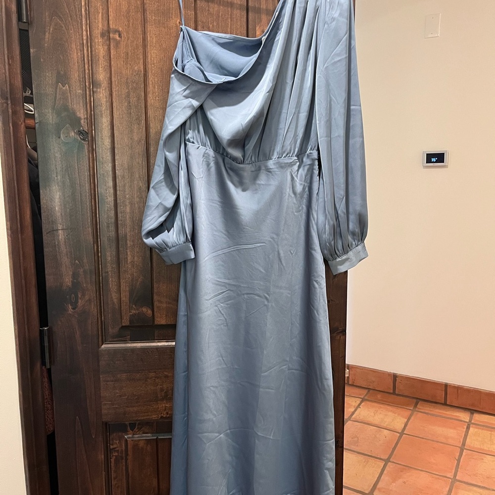 Astr Elwood Satin One Shoulder Dress